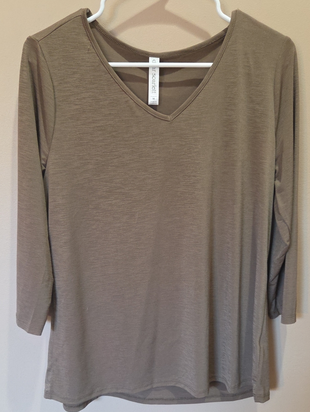 Solid Mocha V-Neck Top